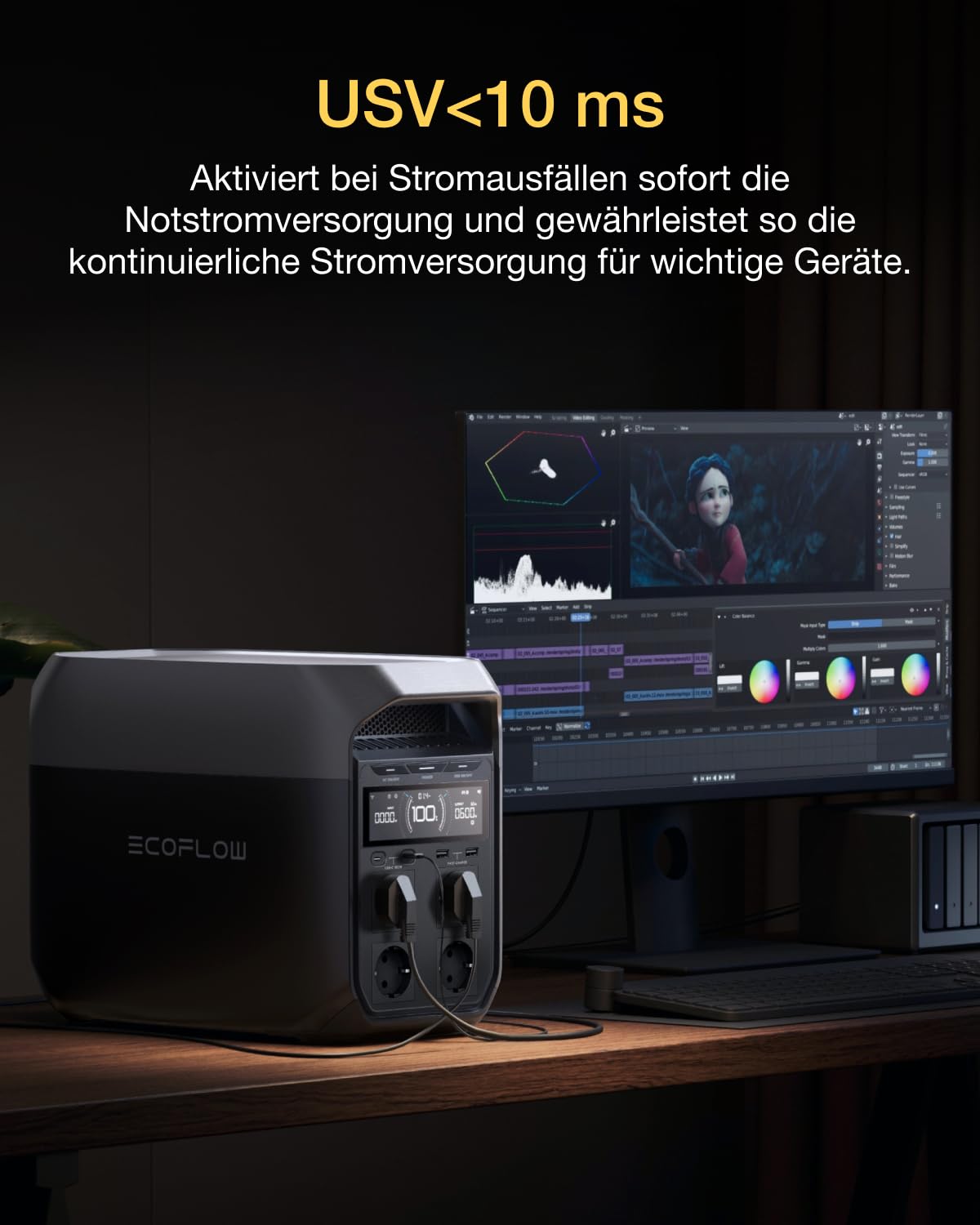 EF ECOFLOW Delta 3 Tragbare Powerstation, 1024Wh Solargenerator Schnellladung, erweiterbar auf 5kWh, für Zuhause, Camping und Reise, Kleine Verpackungsmängel, Produkt unbenutzt(Generalüberholt)