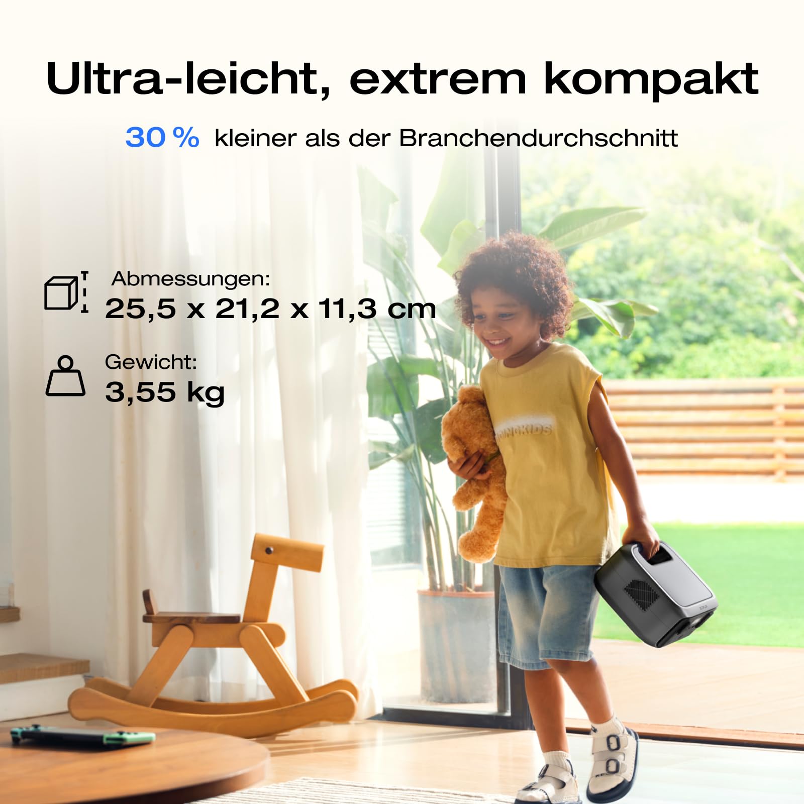 ECOFLOW Tragbare Powerstation RIVER 3, 245 Wh LFP Batterie, bis zu 600 W Leistung, 2× Laufzeit mit GaN, <20 ms USV, 30% kompakterer Solargenerator für den Außenbereich, Camping, Vans