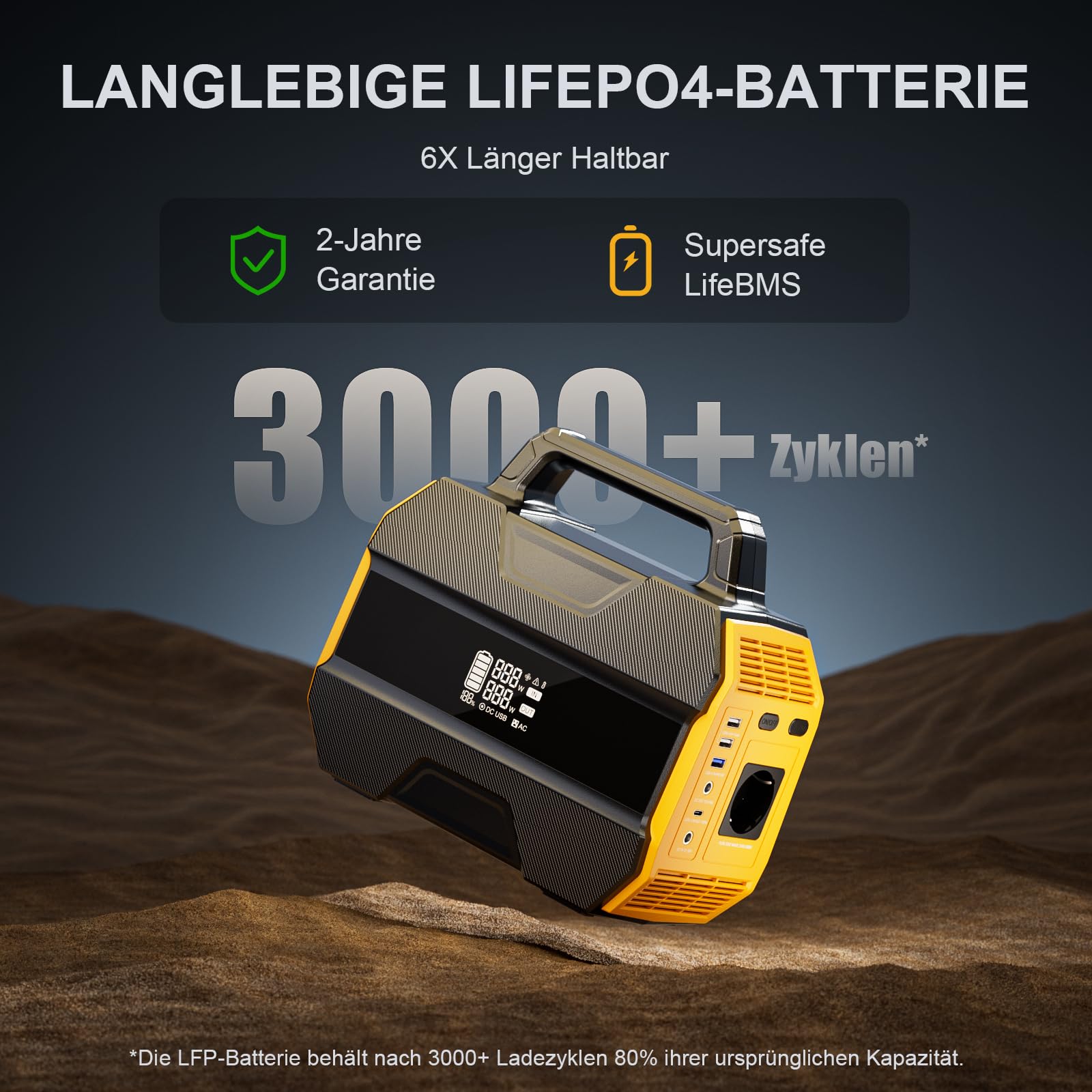 VTOMAN FlashSpeed 300 Tragbare Powerstation 300W - 230Wh Solar Generatoren LiFePO4 Batterie, 100W USB-C/230V AC Ausgang Mobile Stromspeicher Powerstation für Zuhause, Camping, Wohnmobil, Angeln